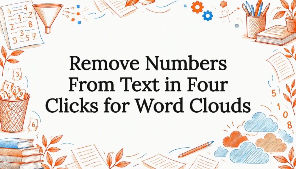 Sketch of text filtering into a word cloud