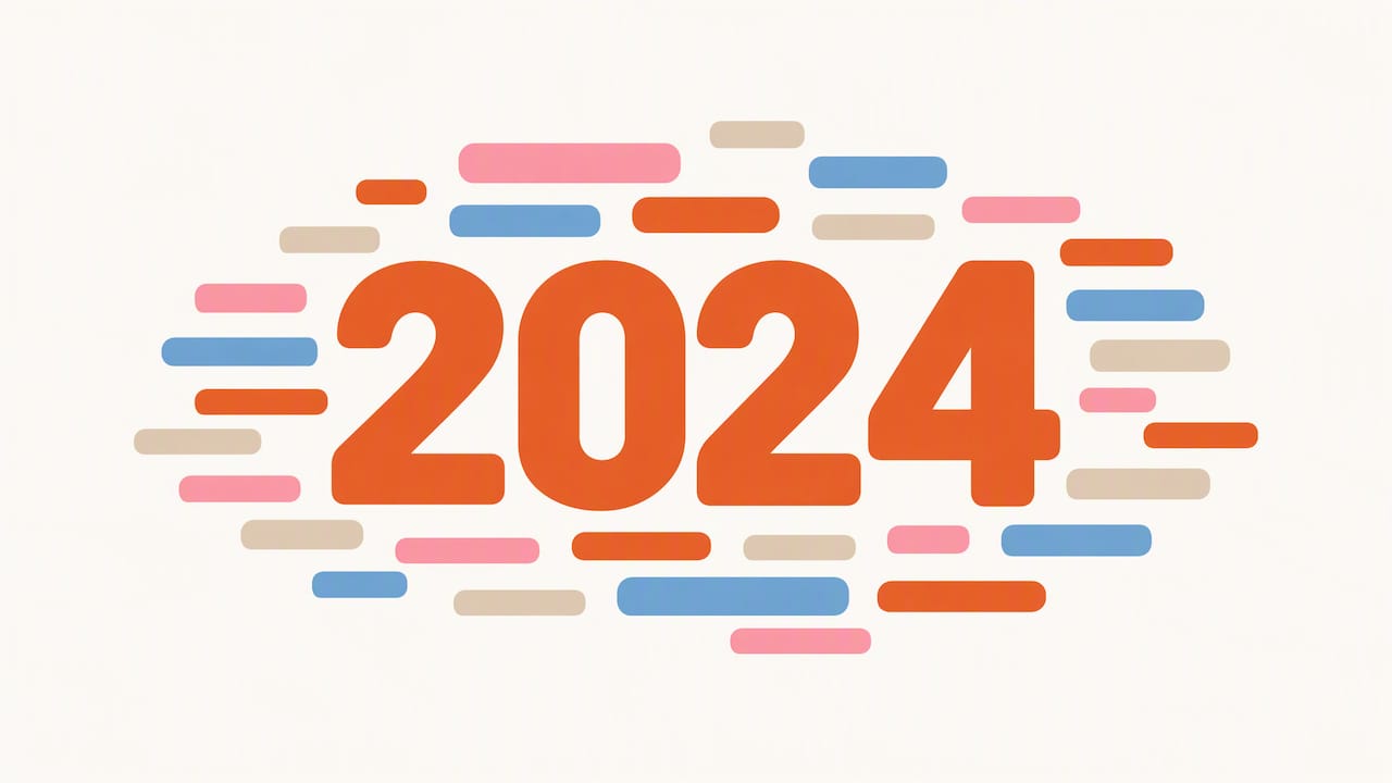Oversized 2024 token dominates smaller word forms